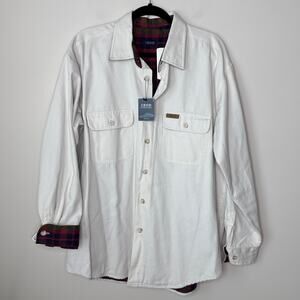 NEW NWT IZOD Men's Rugged Wear Flannel Lined Shirt Jacket Size L‎ Barn Coat